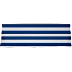 Horizontal Stripes - White and Dark Cerulean Body Pillow Case Dakimakura (Two Sides)