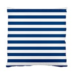 Horizontal Stripes - White and Dark Cerulean Standard Cushion Case (Two Sides)