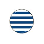 Horizontal Stripes - White and Dark Cerulean Hat Clip Ball Marker (4 pack)