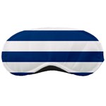 Horizontal Stripes - White and Dark Cerulean Sleeping Mask