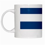 Horizontal Stripes - White and Dark Cerulean White Mug