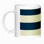 Horizontal Stripes - White and Dark Cerulean Night Luminous Mug