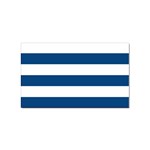 Horizontal Stripes - White and Dark Cerulean Sticker Rectangular (10 pack)