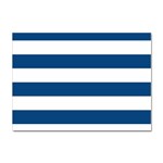Horizontal Stripes - White and Dark Cerulean Sticker A4 (10 pack)