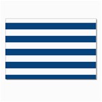 Horizontal Stripes - White and Dark Cerulean Postcard 4  x 6 
