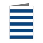 Horizontal Stripes - White and Dark Cerulean Mini Greeting Card