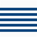 Horizontal Stripes - White and Dark Cerulean 5  x 7  Photo Cards