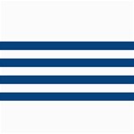 Horizontal Stripes - White and Dark Cerulean 4  x 8  Photo Cards