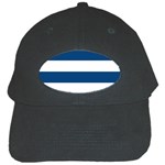 Horizontal Stripes - White and Dark Cerulean Black Cap