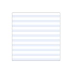 Horizontal Stripes - White and Pastel Blue Satin Bandana Scarf