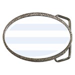 Horizontal Stripes - White and Pastel Blue Belt Buckle
