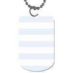 Horizontal Stripes - White and Pastel Blue Dog Tag (Two Sides)