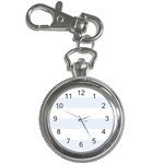 Horizontal Stripes - White and Pastel Blue Key Chain Watch