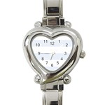 Horizontal Stripes - White and Pastel Blue Heart Italian Charm Watch