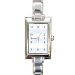 Horizontal Stripes - White and Pastel Blue Rectangle Italian Charm Watch