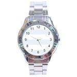 Horizontal Stripes - White and Pastel Blue Stainless Steel Analogue Watch
