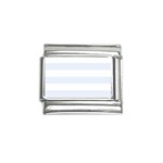 Horizontal Stripes - White and Pastel Blue Italian Charm (9mm)