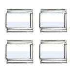 Horizontal Stripes - White and Pastel Blue 9mm Italian Charm (4 pack)