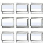 Horizontal Stripes - White and Pastel Blue 9mm Italian Charm (9 pack)