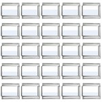 Horizontal Stripes - White and Pastel Blue 9mm Italian Charm (25 pack)