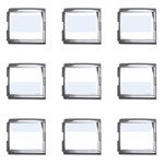 Horizontal Stripes - White and Pastel Blue Mega Link Italian Charm (9 pack)