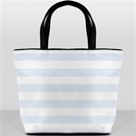 Horizontal Stripes - White and Pastel Blue Bucket Bag