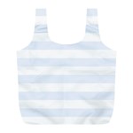 Horizontal Stripes - White and Pastel Blue Full Print Recycle Bag (L)