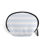 Horizontal Stripes - White and Pastel Blue Accessory Pouch (Small)