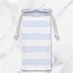 Horizontal Stripes - White and Pastel Blue Jewelry Bag