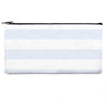 Horizontal Stripes - White and Pastel Blue Pencil Case