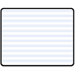 Horizontal Stripes - White and Pastel Blue Double Sided Fleece Blanket (Medium) (Two Sides)