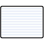 Horizontal Stripes - White and Pastel Blue Double Sided Fleece Blanket (Large) (Two Sides)
