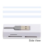 Horizontal Stripes - White and Pastel Blue Memory Card Reader (Stick)
