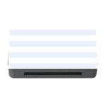 Horizontal Stripes - White and Pastel Blue Memory Card Reader with CF