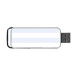 Horizontal Stripes - White and Pastel Blue Portable USB Flash (Two Sides)