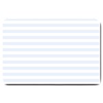 Horizontal Stripes - White and Pastel Blue Large Doormat