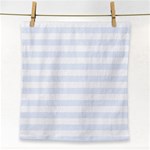 Horizontal Stripes - White and Pastel Blue Face Towel