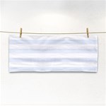Horizontal Stripes - White and Pastel Blue Hand Towel