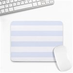 Horizontal Stripes - White and Pastel Blue Small Mousepad