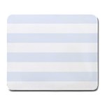 Horizontal Stripes - White and Pastel Blue Large Mousepad