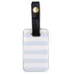 Horizontal Stripes - White and Pastel Blue Luggage Tag (One Side)