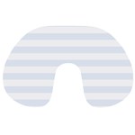 Horizontal Stripes - White and Pastel Blue Travel Neck Pillow