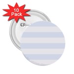 Horizontal Stripes - White and Pastel Blue 2.25  Button (10 pack)