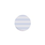 Horizontal Stripes - White and Pastel Blue 1  Mini Magnet