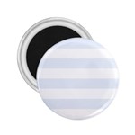 Horizontal Stripes - White and Pastel Blue 2.25  Magnet