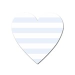 Horizontal Stripes - White and Pastel Blue Magnet (Heart)