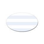 Horizontal Stripes - White and Pastel Blue Sticker Oval (10 pack)
