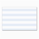 Horizontal Stripes - White and Pastel Blue Postcard 4  x 6 