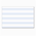 Horizontal Stripes - White and Pastel Blue Postcards 5  x 7  (Pkg of 10)
