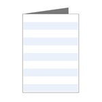 Horizontal Stripes - White and Pastel Blue Mini Greeting Card
